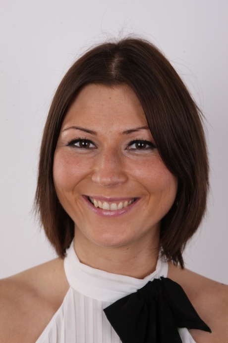 Caucasian secretary Pavla tries her hand at being a nude model