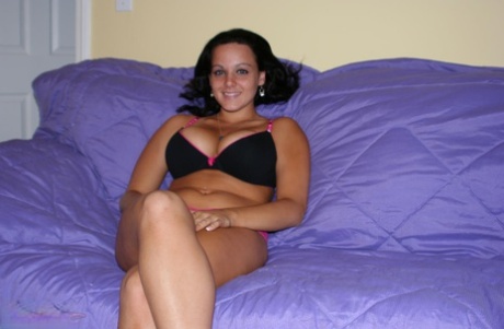Big titted amateur Natasha folds back her labia lips for closeups