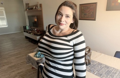 Brooklyn Springvalley frees huge tits from a sweater before sex on a sofa