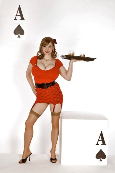 Heavily busty girl Christy Marks brings out fat tits and posing in nylons
