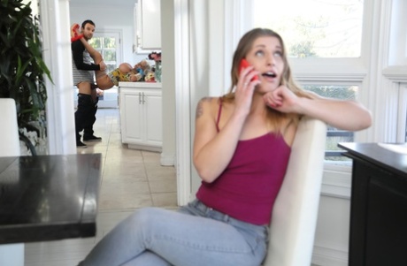 Granny with big silicone tits Sally D'Angelo caught fucking her daughter's man