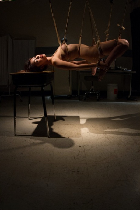 Submissive Japanese Marica Hase getting brutally toyed while bound