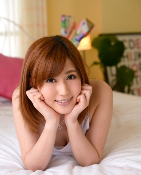 Sweet Asian girl Yumi Maeda strips and gets her twat fingered before sex