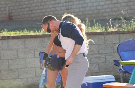 Chesty Charisma Cappeli takes a hard dick in her ass after baseball lessons