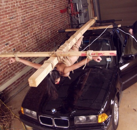 Bound big boobed Asian MILF Mika Tan gets strapped to the driving machine