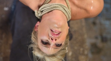 Big titted blonde MILF Angel Allwood gets bound, toyed and humiliated