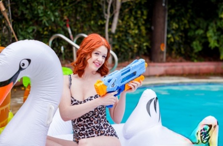 Redheaded PAWG Ariel Darling gets fucked & facialed in a threesome