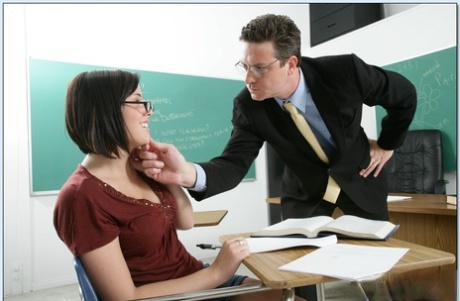 Horny student with big tits Audrey Nicole gets banged by her hot teacher